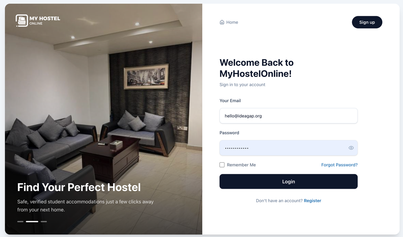 MYHOSTELONLINE — screen 4